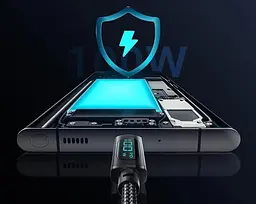 Кабель ESSAGER Enjoy LED Digital Display USB Charging Cable 7 A USB A Type C 2 м Black (EXCT-XYA01-P) - мініатюра 7