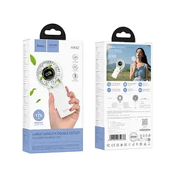 Вентилятор Hoco HX62 6000 mAh Endless handheld fan білий - мініатюра 2