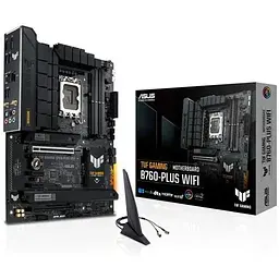 Материнська плата Asus TUF Gaming LGA1700, B760-PLUS WIFI, B760, 4xDDR5, Int. Realtek 7.1, Realtek 2.5Gb, WiFi 6, Bluetooth 5.2, 7xUSB3.2/3xUSB2.0, HDMI/DP, ATX - мініатюра 2