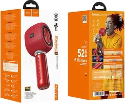 Мікрофон з караоке Hoco BK8 Cool Hi K-Song Red 759559 [79260] - мініатюра 3