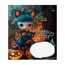 Зошит Школярик Gothic cats 12 аркушів лінія (012-3531L), в асортименті - мініатюра 4