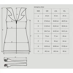 Еротичний костюм Obsessive Emergency dress + stetoscope S/M - мініатюра 4