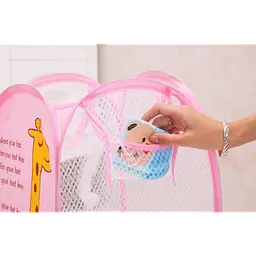 Кошик для іграшок UKC складаний з боковою кишенею 30х48 см 00336pink Рожевий - мініатюра 2