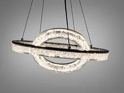 Сучасна підвісна LED люстра Diasha 1712/500+300BK для спальні та вітальні, чорна, 2 кільця, 54 W, освітлення 10-16 м2 - мініатюра 3