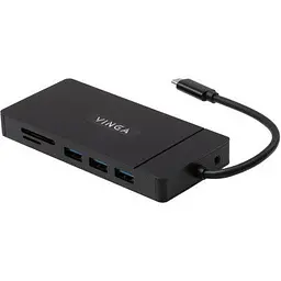 Концентратор Vinga USB-C 3.1 to VGA+HDMI+RJ45+3xUSB3.0+USB2.0+SD/TF+PD100W+Audio (VHYC10) - мініатюра 2