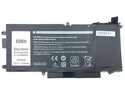 Акумулятор K5XWW для ноутбука Dell Latitude 12 5285, 5289, 7389, 7390 (71TG4, 725KY, CFX97 0N18GG) (7.6V 7270 mAh) - мініатюра 2