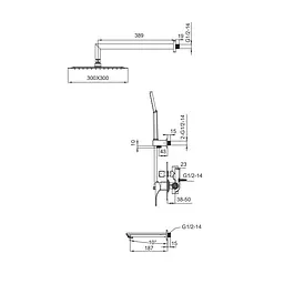 Душова система прихованого монтажу Koer KB-64010-01 KR3492, Хром - мініатюра 2