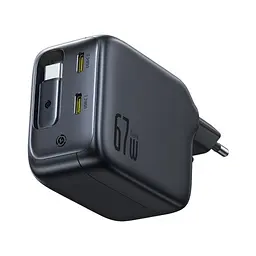 Сітчасте зарядне пристрій Baseus EnerCore CJ11 Fast Charger with Retractable Cable 3C 67W EU чорний E0121E00