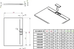 Душовий піддон Radaway Giaros D 110 x 90 MKGD1190-03 - мініатюра 5