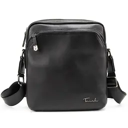 Чоловіча чорна шкіряна сумка через плече Tiding Bag SM8-9686-4A