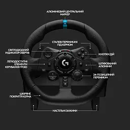 Кермо і педалі Logitech G923 Trueforce Racing Wheel and Pedals (941-000149) Black - мініатюра 8