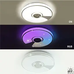 Смарт люстра музична керована світлодіодна SONG R RGB 60 Вт 380x70 мм Біла ESLLSE - мініатюра 5