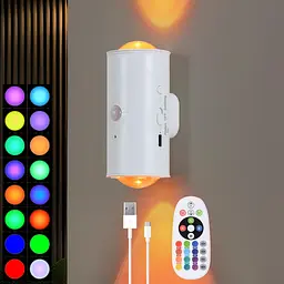 Розумний настінний нічник з датчиком руху та RGB-підсвічуванням 1500 мАг / Акумуляторний ліхтар для сходів / Бездротова магнітна настінна лампа 11см - мініатюра 2