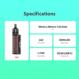 Набір електронна сигарета Eleaf iStick i75 75W 3000mAh Ep Pod Tank 2ml Kit Blue (15781) - мініатюра 6