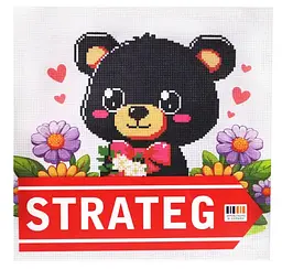 Вишивка хрестиком дитяча Strateg "Ведмедик" р.30*30см AX-304 - мініатюра 2