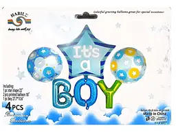 Набір фольгованих кульок "It's a Boy" 4 шт святкові декорації - мініатюра 2