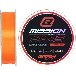 Волосінь Brain Mission Carp Line (Neon Orange) 150m 0.28mm 6.6kg