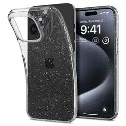 Прозорий чохол з блискітками Spigen Liquid Crystal Glitter для Iphone 15 Pro (6.1") Crystal Quartz ACS06701