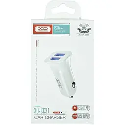 Автомобільний зарядний пристрій XO CC31 12W PC Dual USB car charger Білий - мініатюра 2