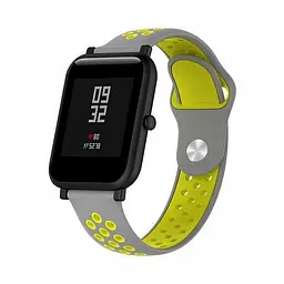 Універсальний ремінець для Amazfit Bip 20мм Black-Green (AMZBPSILNIKE-BSA) [36654] - мініатюра 2