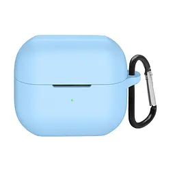 Силіконовий чохол для навушників Samsung Galaxy Buds 3/Buds 3 Pro/Buds 3 FE, Hang Case, блакитний, ультратонкий захисний кейс товщиною 2 мм, захист від подряпин, пилу та ударів, компактний, з карабіном для кріплення, ArmorStandart (ARM79986)