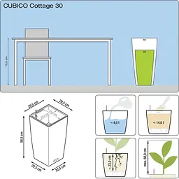 Вазон Lechuza Cubico Cottage 30 пісочно-коричневий (15158) - мініатюра 4