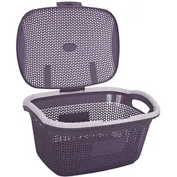 Кошик для білизни Violet House 1002 Віолетта Plum, з кришкою, 28 л, фіолетовий (1002 Віолетта PL с/к 28 л) - мініатюра 2