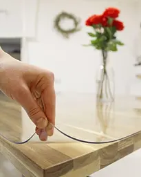 М'яке скло Прозора силіконова скатертина на стіл Soft Glass Захист для меблів 1.4х1.0 м (товщина 1.5 мм) - мініатюра 3