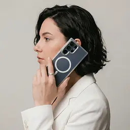 Чехол Samsung Galaxy S24 Ultra 5G (SM-S928), Unit MagSafe, белый, прозрачный, магсейф, противоударный, магнитный, панель-накладка с поддержкой MagSafe, с поддержкой беспроводной зарядки, TPU+PC, защита всего корпуса, ударопрочный - мініатюра 5