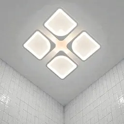Стельова LED-люстра Diasha S8060/4WH з пультом і димером, біла, 60 W, 3575 lm, квадратні акрилові плафони 37,7×37,7 см - мініатюра 2