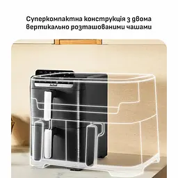 Мультипіч Tefal Easy Fry Crispy Stack 2700Вт чаша-6+4 л сенсорне кер., 2 чаші, гриль, пластик, чорний - мініатюра 5