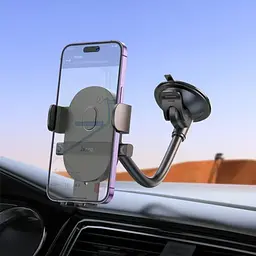 Тримач для телефона в машину Hoco H20 Mighty one-button car holder windshield чорний - мініатюра 2