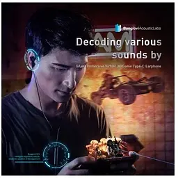 Навушники Type-c - Baseus Gamo Immersive Virtual 3D Game Earphone A0001946 чорно-червоні - мініатюра 7