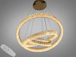 Підвісна LED-люстра Diasha MD6027/800+600+400S-gol для вітальні, зали та сходів, 270 W, 82 см, 17-35m2 - мініатюра 7