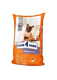 Сухий корм для кішок CLUB 4 PAWS Клуб 4 лапи Premium Indoor 4 in 1 з куркою 14 кг