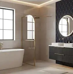 Душова стінка Rea Sky 100x200 см brushed gold KPL-K4330 - мініатюра 4