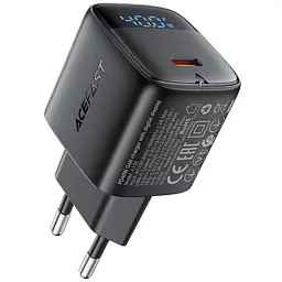 Мережевний зарядний пристрій Acefast A135 PD40W GaN 1USB-C Black
