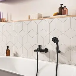 Набір змішувачів 3 в 1 для ванної кімнати Grohe QuickFix Start Black UA303301SQ, Чорний матовий - мініатюра 12
