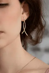 Сережки-пусети з гвинтовою закруткою з жовтого золота Грація (з4963) - мініатюра 2