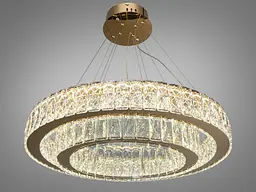 Люстра LED Diasha 575/600+420G золото 105 Вт пульт - мініатюра 4