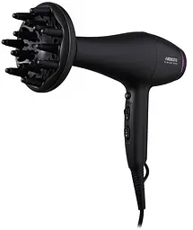 Фен Ardesto HD-Y222PRO, Black, 2200W, 2 швидкості, 3 режими, дифузор, концентратор, функція "Cool Shot", захист від перегріву, Soft Touch покриття - мініатюра 3