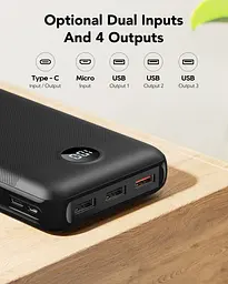 Портативний акумулятор VEGER V2708 20W 27000mAh black - мініатюра 4