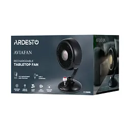 ARDESTO Вентилятор FT-F3600BL настільний, 12см, акумулятор, підсвічування, USB-A Type-C, чорний - мініатюра 9