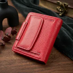 Шкіряний яскравий гаманець з монетницею ST Leather 19453 червоний - мініатюра 3