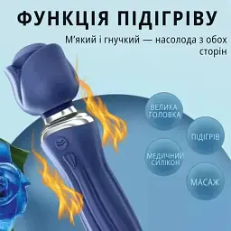 Вібратор I’MCUM Rose Dancer Wand з функцією обертання, вібрації та підігрівом (IM-ZDB222) - мініатюра 5