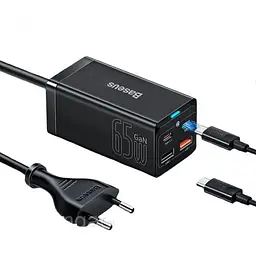 Мережевий зарядний пристрій Baseus GaN3 Pro 2C+2U 65W CCGP040001 Black - мініатюра 5