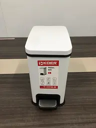 Відро для сміття з плавним закриттям прямокутне Koer TC-010108-08 8 л white KR5592, Білий матовий - мініатюра 6