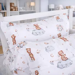 Дитяча постільна білизна MIRSON JUNIOR фланель Teddy ballons 200х220см (2200012804551) - мініатюра 9