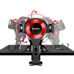 Тримач в машину Baseus Osculum Type Gravity Car Mount (black/red) (21743 black/red) - мініатюра 5