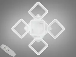 Люстра стельова LED Diasha S8060/4+1WH, 85W, 3200K-6500K, білий метал, сучасний стиль для дому